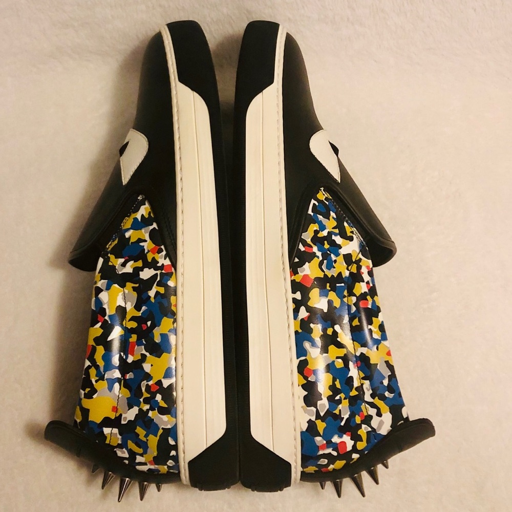 Fendi Monster Eyes Confetti Leather Skate Sneakers - Picture 4 of 8
